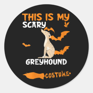 Womens Greyhound Brindle Costume Halloween Lazy Classic Round Sticker