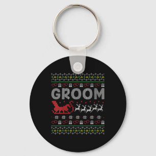 Womens Groom Bride Christmas Xmas Ugly Matching Co Key Ring