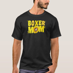 Womens Groovy Boxer Mum For Women Sunflower Boxer  T-Shirt