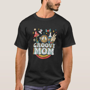 Womens Groovy Mum Vintage Aesthetic 70 s Retro Hip T-Shirt