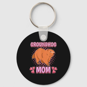 Womens Groundhog Mom Mommy Mothers Day Groundhog Key Ring