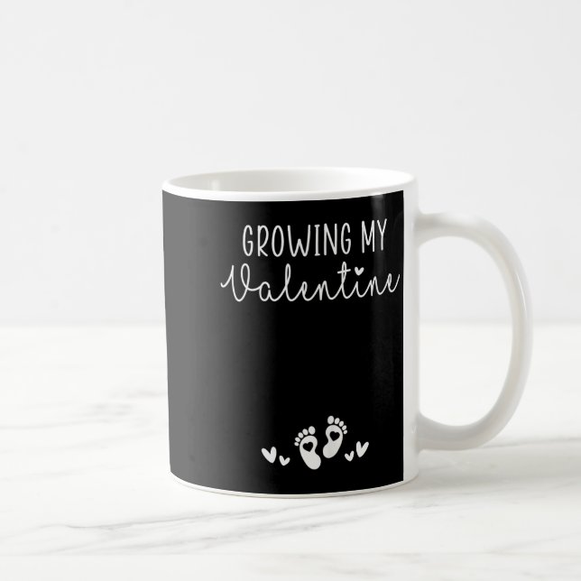 Womens Growing My Valentine Pregnancy New Mom Vale Coffee Mug (Right)