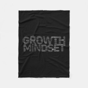 Womens Growth Mindset Motivation And Insrational V Fleece Blanket