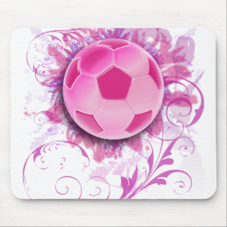 Women's Grunge Floral Soccer Mouse Pad