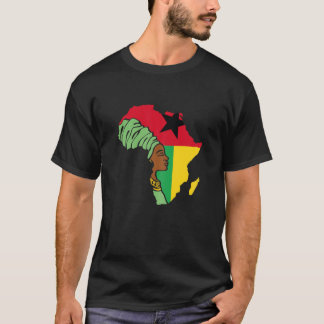 Womens Guinea Bissau Flag Africa Map Ethnic Herita T-Shirt