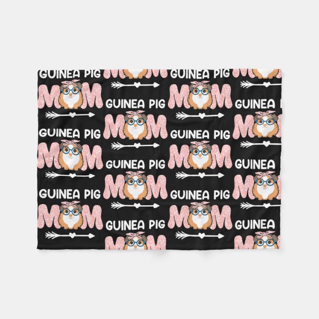 Womens Guinea Pig Mum Funny Rodents  Fleece Blanket (Front (Horizontal))