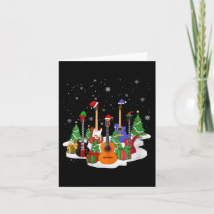 Womens Guitar Christmas Decor Musical Guitar Lover Card