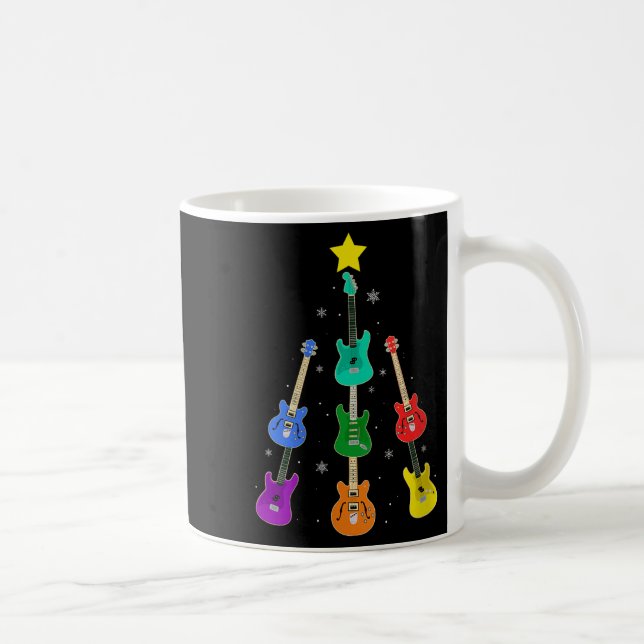 Womens Guitar Christmas Tree Musical Guitar Lovers Coffee Mug (Right)