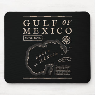 Womens Gulf Of Mexico 1672 Historic Map V-neck Mouse Pad