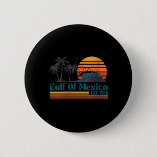 Womens Gulf Of Mexico Est 1550 Retro Vintage Beach 6 Cm Round Badge