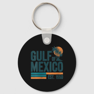 Womens Gulf Of Mexico Est 1550 Retro Vintage V-nec Key Ring