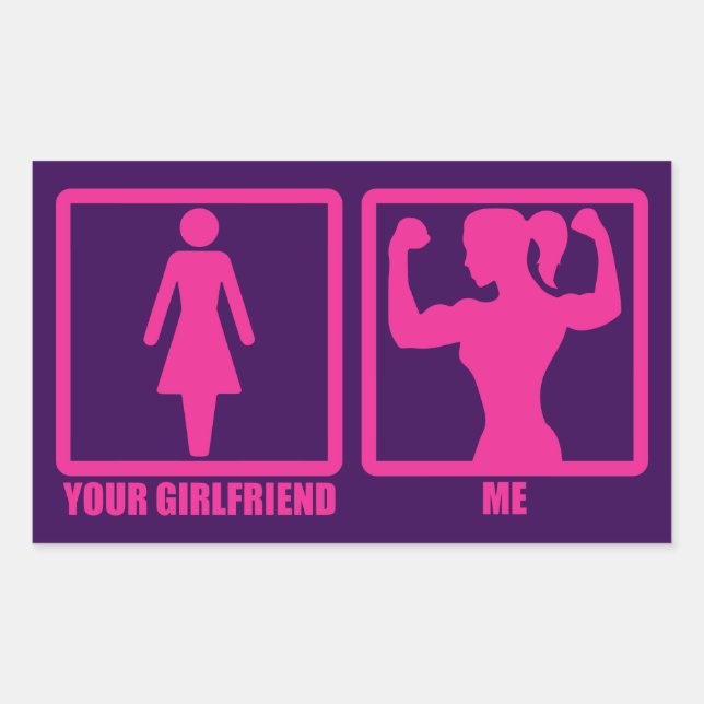 Women's Gym Humour, Does Your Girlfriend Even Lift Rectangular Sticker (Front)