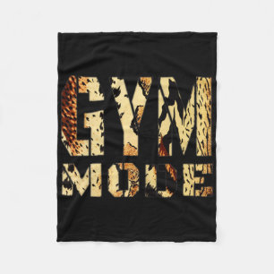 Womens Gym Workout Leopard Print Fitness Bodybuild Fleece Blanket
