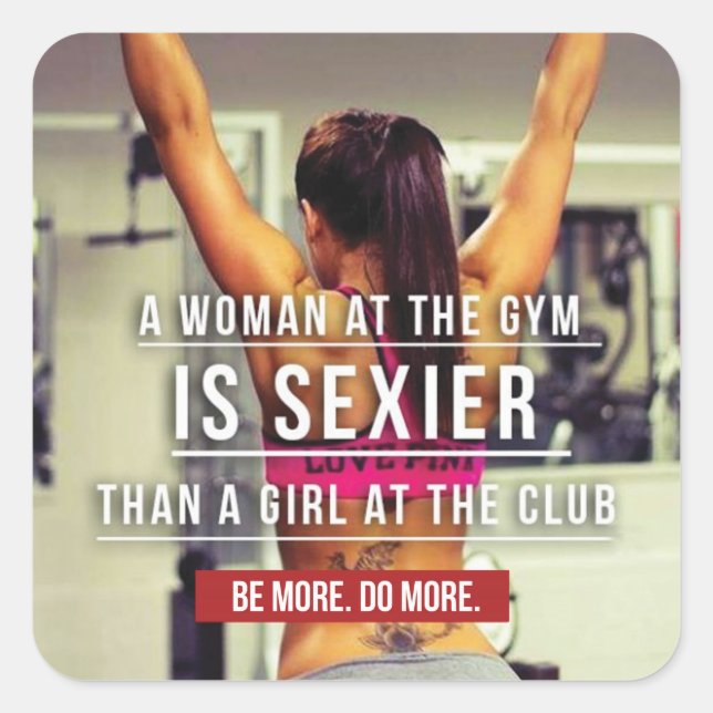 Women's Gym Workout Motivational Square Sticker (Front)
