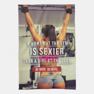 Women's Gym Workout Motivational Tea Towel