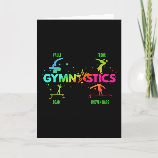 Women's Gymnastics Bars Beam Vault Floor Card (Front)