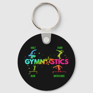 Women's Gymnastics Bars Beam Vault Floor Key Ring