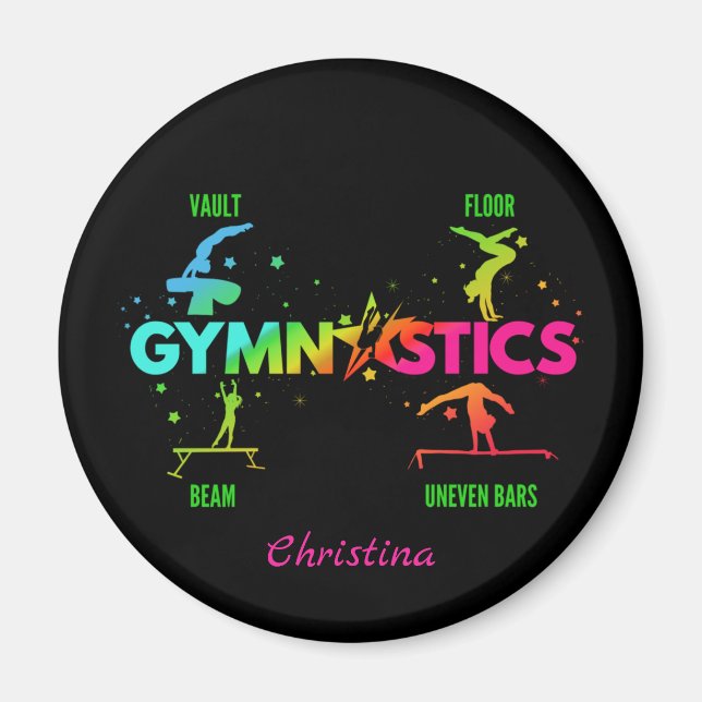 Women's Gymnastics Bars Beam Vault Floor Magnet (Front)