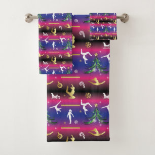 Women's Gymnastics Christmas Tree Bath Towel Set