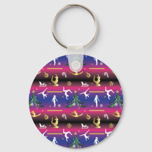 Women's Gymnastics Christmas Tree Key Ring