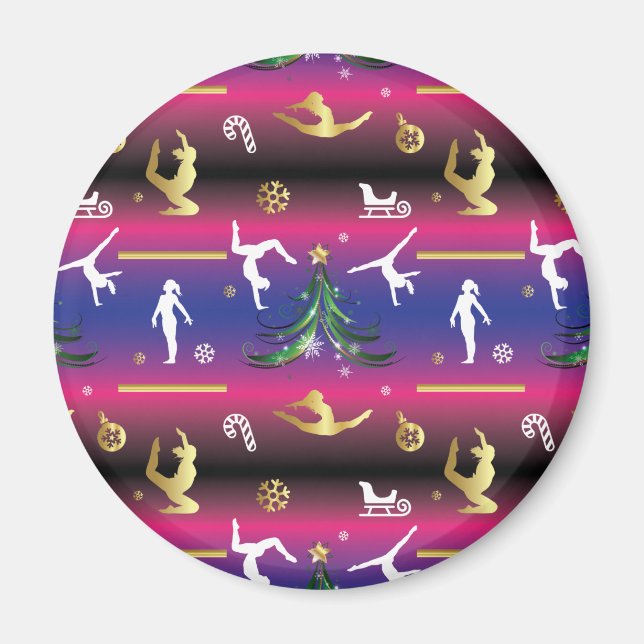 Women's Gymnastics Christmas Tree Magnet (Front)