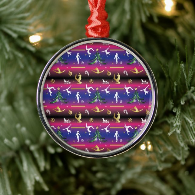Women's Gymnastics Christmas Tree Metal Ornament (Tree)