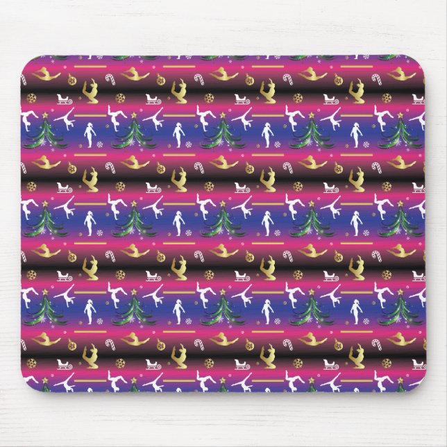 Women's Gymnastics Christmas Tree Mouse Pad (Front)