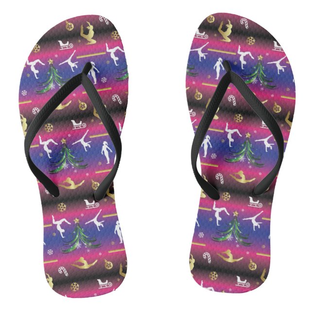 Women's Gymnastics Christmas Tree Thongs (Footbed)
