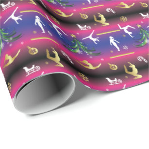 Women's Gymnastics Christmas Tree Wrapping Paper