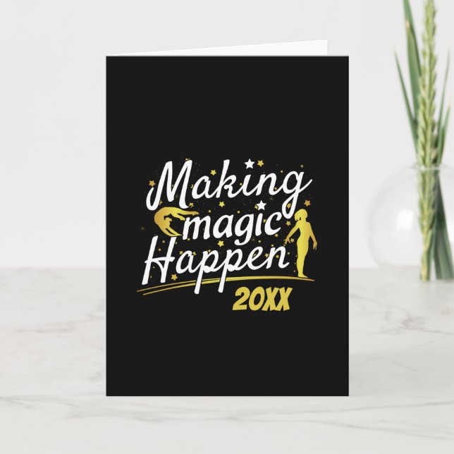 Women's Gymnastics Making Magic Happen Quote Card (Front)