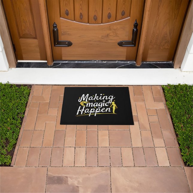 Women's Gymnastics Making Magic Happen Quote Doormat (Outdoor)