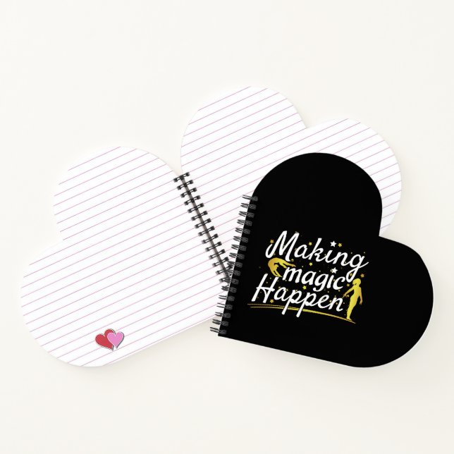 Women's Gymnastics Making Magic Happen Quote Notebook (Inside)