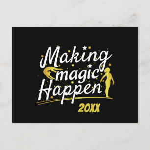 Women's Gymnastics Making Magic Happen Quote Postcard