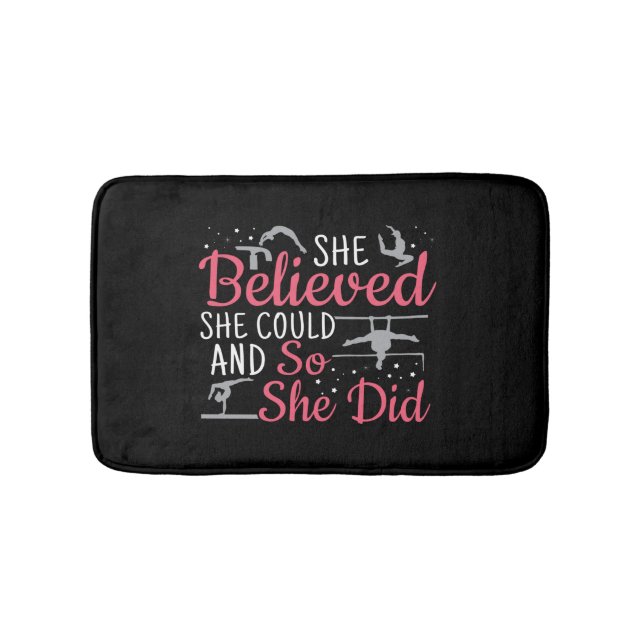Women's Gymnastics - She Believed She Could Bath Mat (Front)
