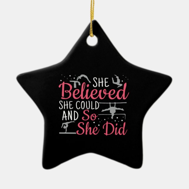 Women's Gymnastics - She Believed She Could Ceramic Ornament (Front)