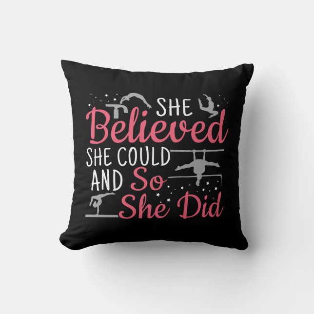 Women's Gymnastics - She Believed She Could Cushion (Front)