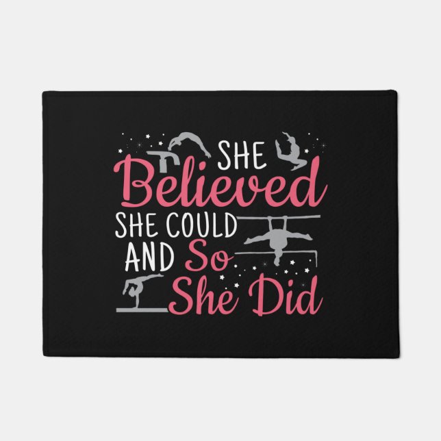 Women's Gymnastics - She Believed She Could Doormat (Front)