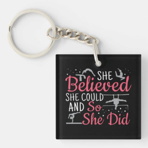 Women's Gymnastics - She Believed She Could Key Ring