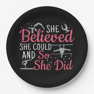 Women's Gymnastics - She Believed She Could Paper Plate