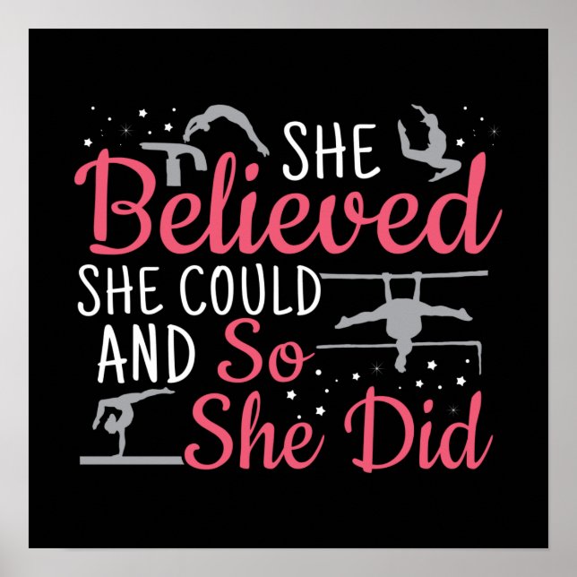 Women's Gymnastics - She Believed She Could Poster (Front)