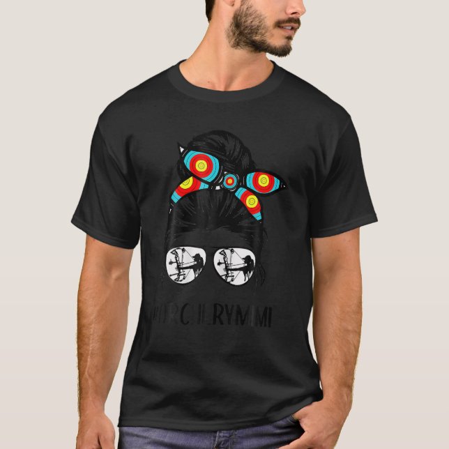 Womens Hair Bun Archery Mimi Life T-Shirt (Front)