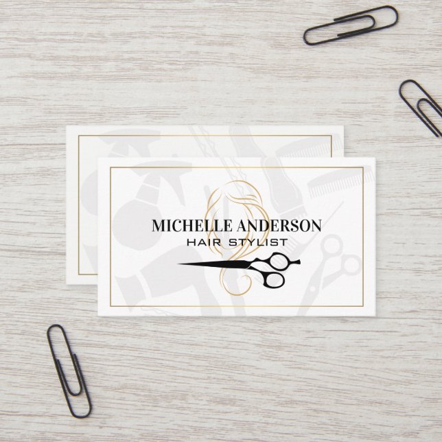 Womens Hair Hair Stylist Business Card (Front/Back In Situ)