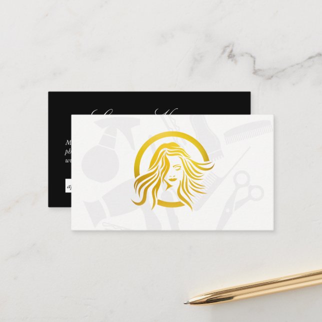 Womens Hair Logo Appointment Card (Front/Back In Situ)