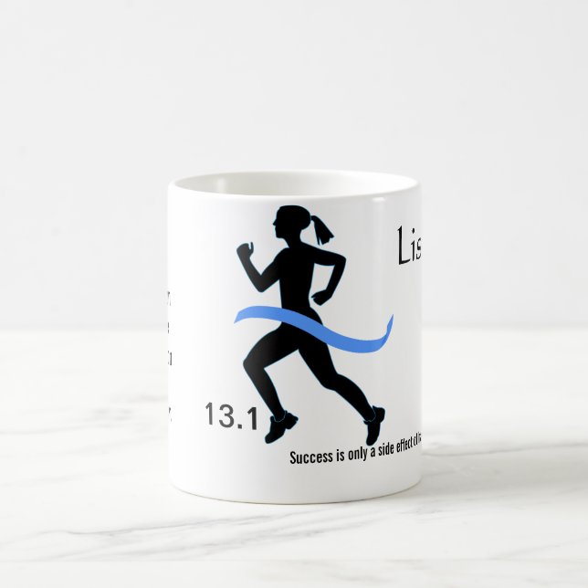 Women's Half Marathon Mug with Blue Ribbon (Center)