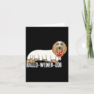 Womens Hallo-Weiner-Dog Dachshund Halloween Dog Card