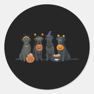 Womens Halloween Black Lab Fall Labrador Retriever Classic Round Sticker