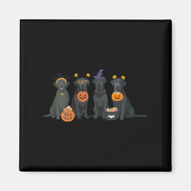 Womens Halloween Black Lab Fall Labrador Retriever Magnet (Front)