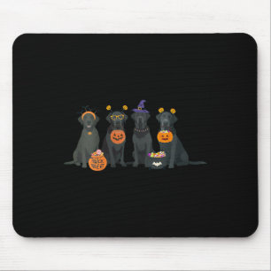 Womens Halloween Black Lab Fall Labrador Retriever Mouse Pad