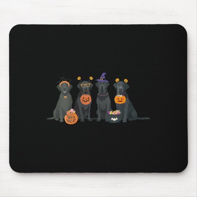 Womens Halloween Black Lab Fall Labrador Retriever Mouse Pad (Front)