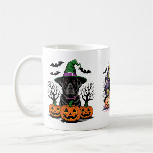 Womens Halloween Black Labrador Retriever Witch Coffee Mug